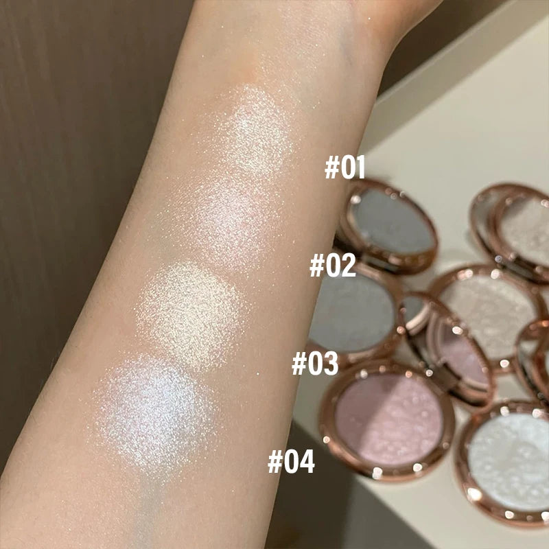 Little Angel Relief Shimmer Diamond Highlighter Palette Lasting Fine Pearly Glitter Powder Natural Brighten Contour Makeup Zpaxo
