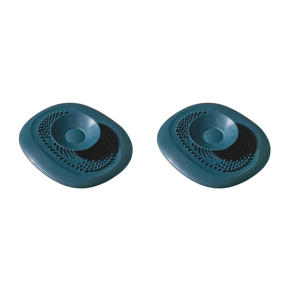 Bathroom Hair Catcher Stopper Shower Floor Drain Cover Filter Zpaxo 2pcs-Blue
