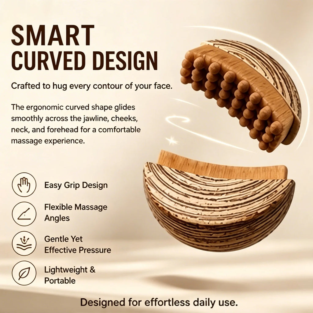 Lymphatic Contour Face Brush – Gua Sha & Drainage Massager Facial Massage Tool Zpaxo