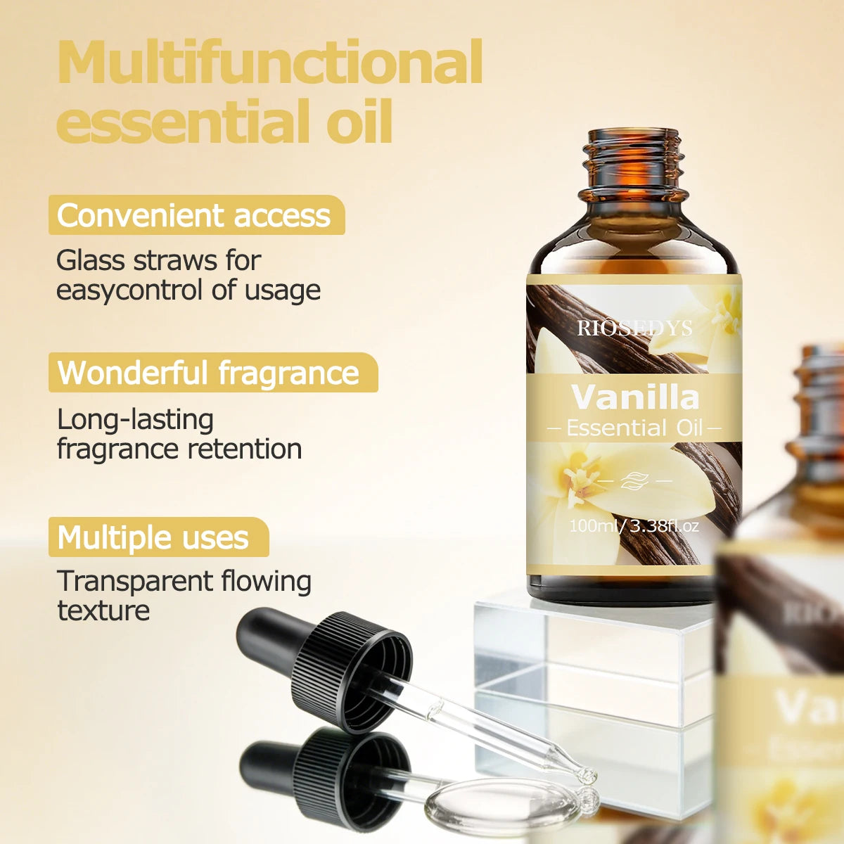 VANILLA ESSENTIAL OIL Suitable Massage Skincare Deeply Nourishes Zpaxo