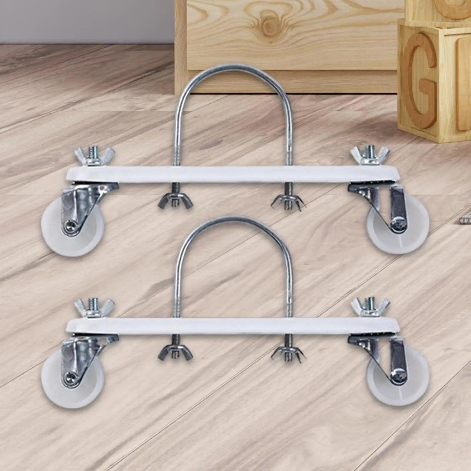 2Pcs Oil Filled Radiator Heater Caster Bracket Spare Parts Simple Installation 8.3inch Long Professional Sturdy Accessory Zpaxo White Wheel