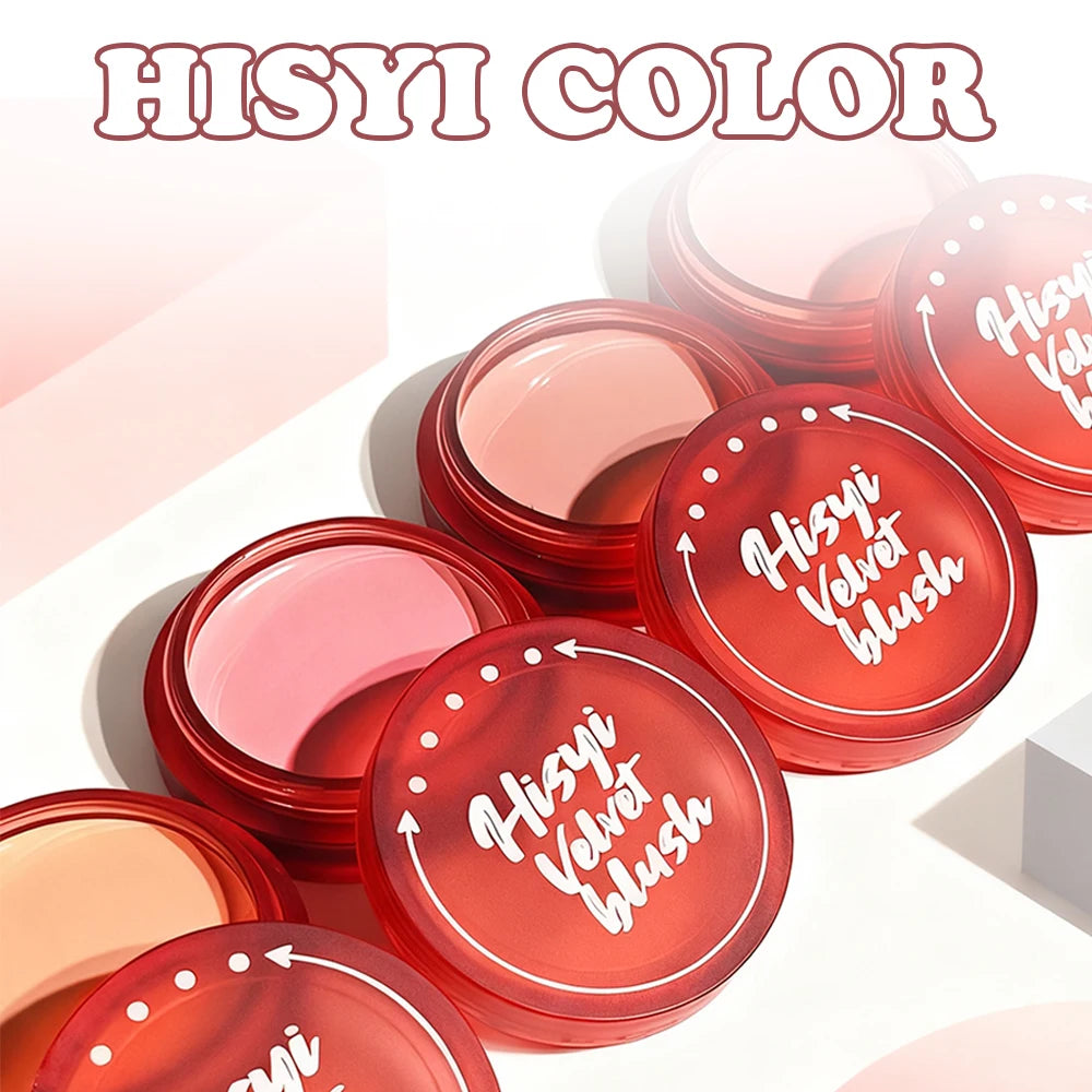 HISYI Velvet Blush Matte Creamy Texture Natural Cheek Tint Long-lasting Makeup Face Beauty Zpaxo