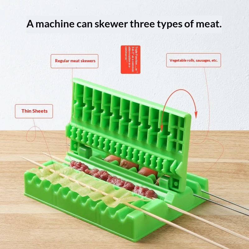 Household Commercial Multi-functional Fast Skewering Machine, Meat Cutting Tool, Lamb Skewering Barbecue Meat Skewering Device Zpaxo