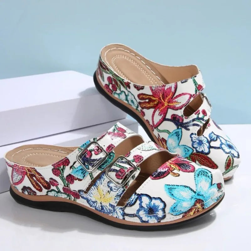 Women Slippers 2026 New Mixed Colors Outdoor Shoes for Women Casual Beach Large Size Wedge Sandals Fashion Slippers Slides Women Zpaxo