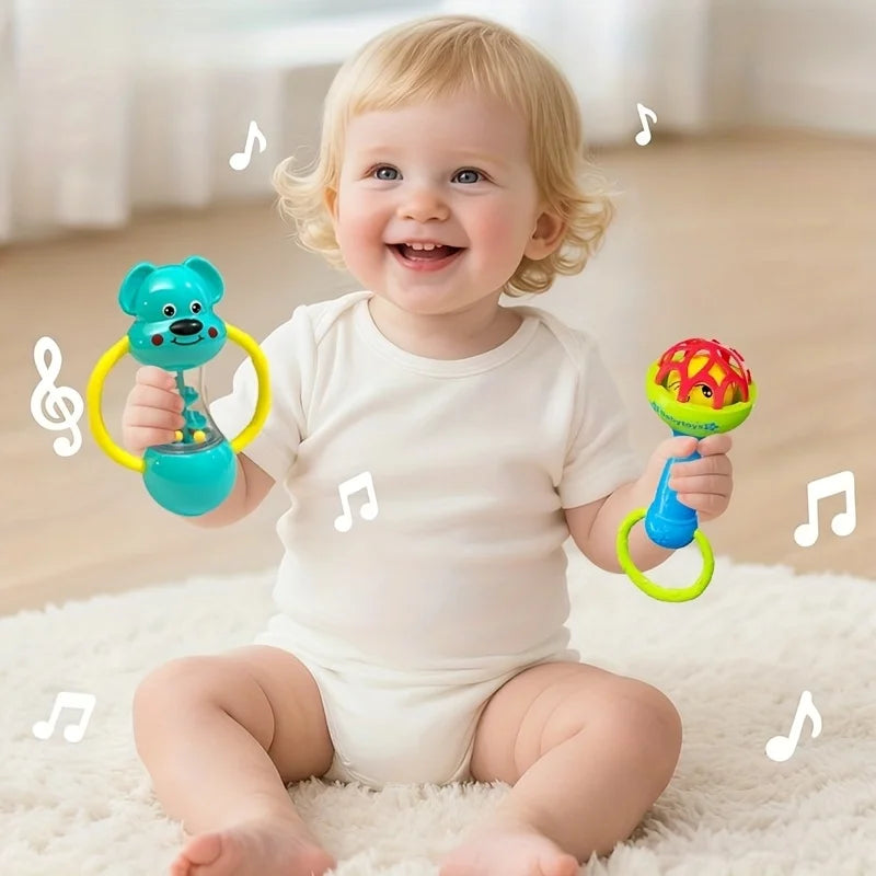 Baby Rattles Toys 0 12 Months Newborn Sensory Grasp Hand Bell
