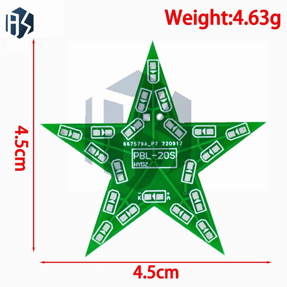 Student-focused DIY Soldering Training Gradient RGB Five-pointed Star Zpaxo