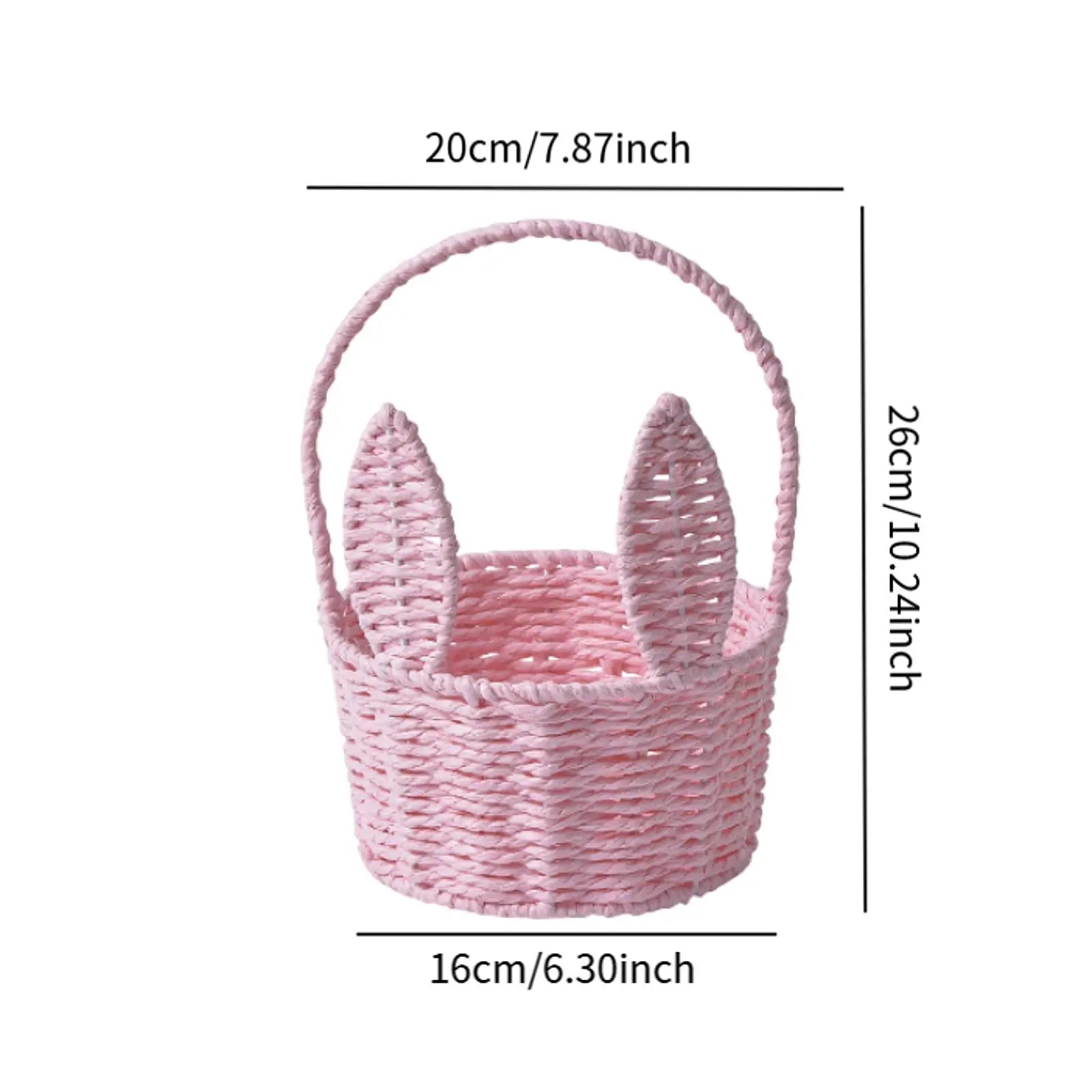 Miniature Easter Bunny Basket – Reusable Decorative Storage Easter Storage Basket Zpaxo Pink