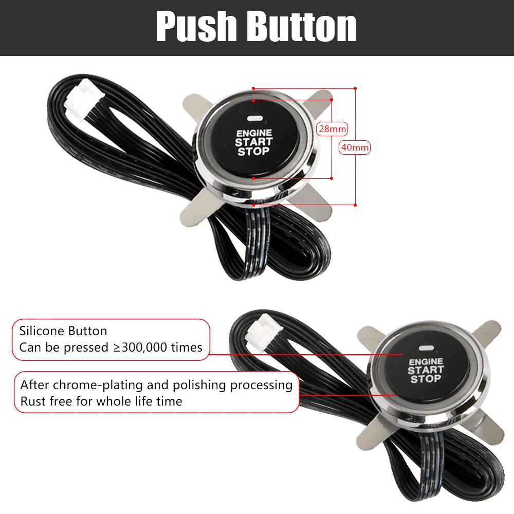 Smartphone Control Universal Remote Start Kit Car Start Stop Keyless Entry System One-button Start Push Systems Zpaxo