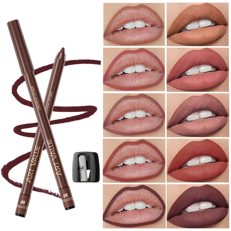 Velvet Matte Lip Liner Long-lasting Long-wearing Finish Dual-purpose
