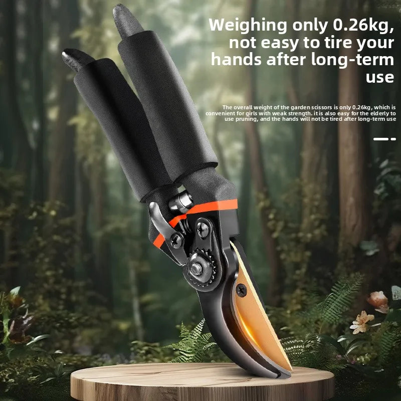 Titanium alloy bypass pruning garden manual trimmer, lightweight and ergonomic, anti slip handle SK-5 steel, durable Zpaxo