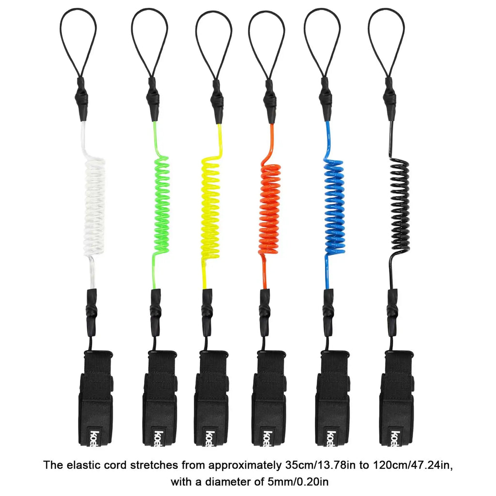 Coiled Bodyboarding Leash TPU Material Strong Cord Surfboard Ankle Leash Elastic Stretchable Suitable for Training Exercise Zpaxo