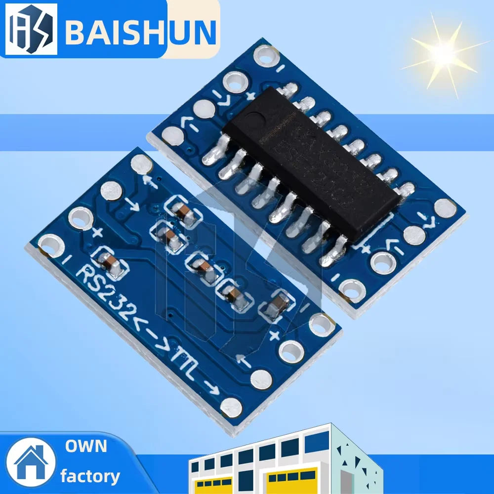 1- MCU Mini RS232 MAX3232 Level TTL Converter Board Serial Port Zpaxo