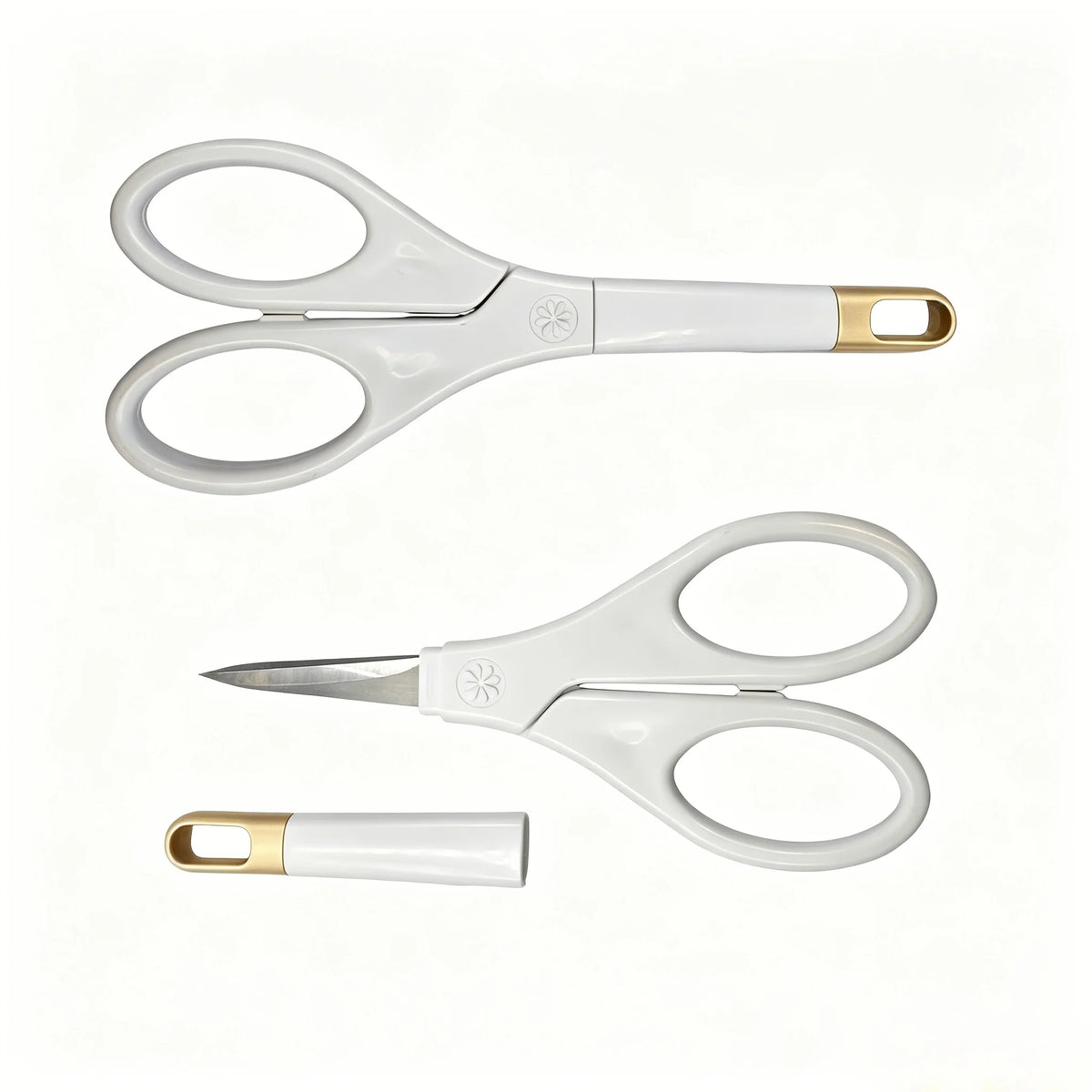 2PCS Precision Craft Scissors, Stainless Steel Blades with Safety Cap, Ultra Sharp Tip, Available in Gold, Green, Gray, For Pape Zpaxo Gold