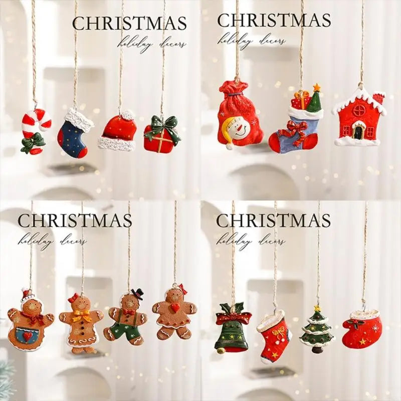 Santa Snowman Christmas Hanging Decoration Resin Craftsmanship