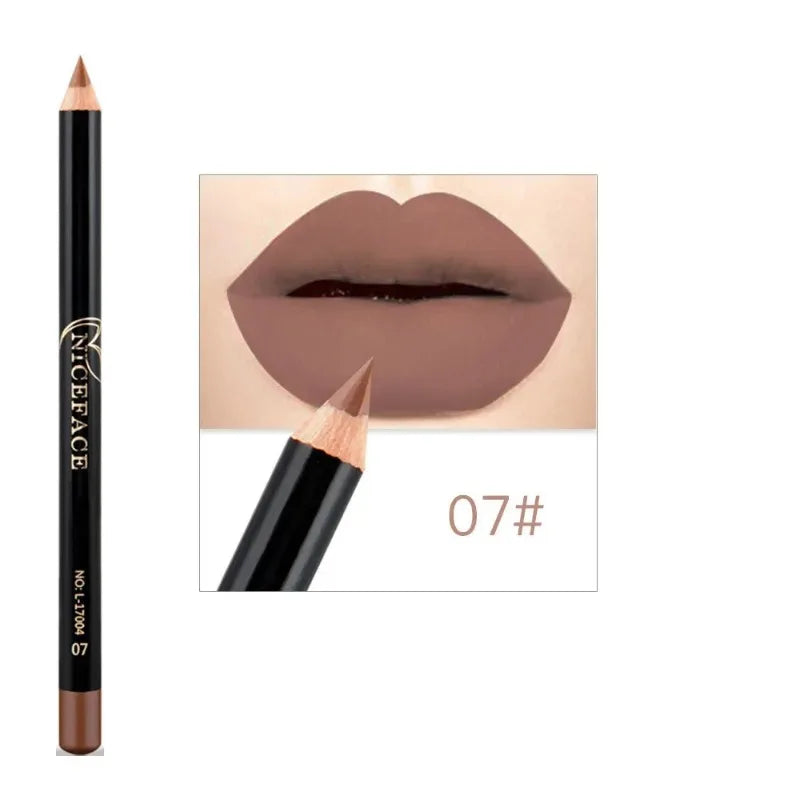 12 Colors Waterproof Lip Liner Nude Matte Brown Lipstick Pencil Zpaxo 07-1PC
