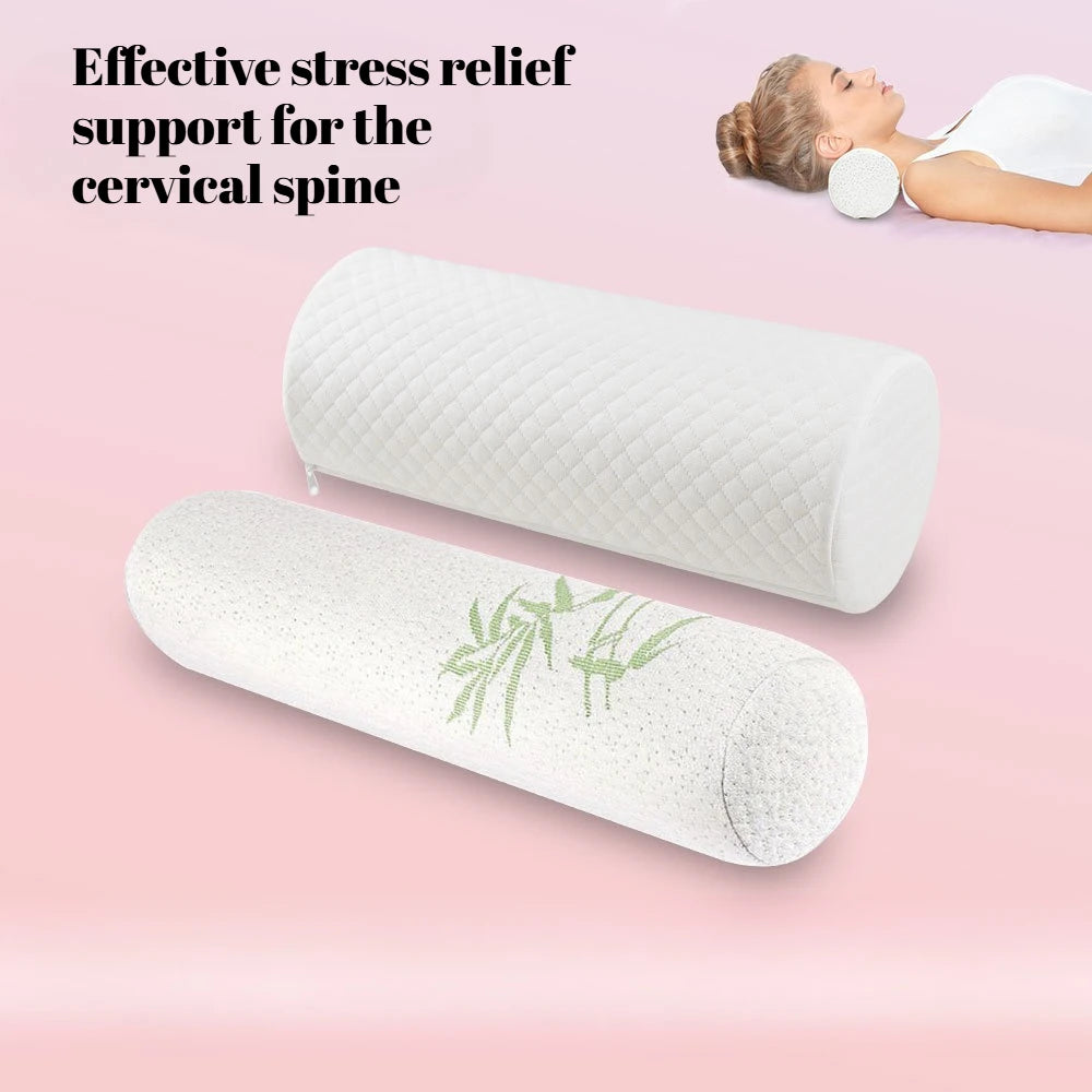 Ergonomic Cervical Roller Pillow-removable Washable Bamboo Leaf