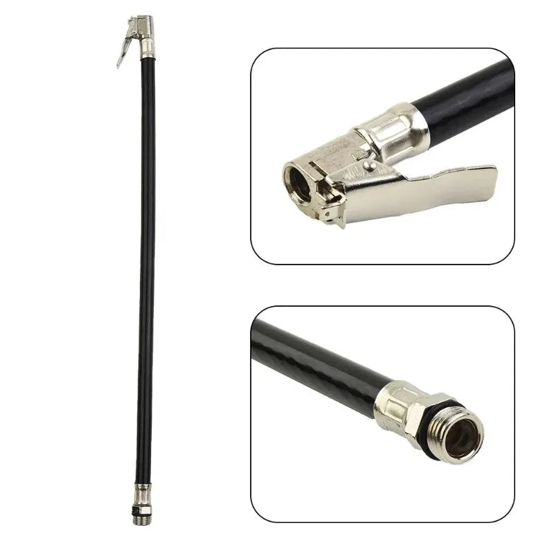 Air Tyre Inflator Pressure Car Auto Tire Hose Pump Gauge Hose Connector Flexible For Automobile Tires Fast Inflatable Rods Zpaxo