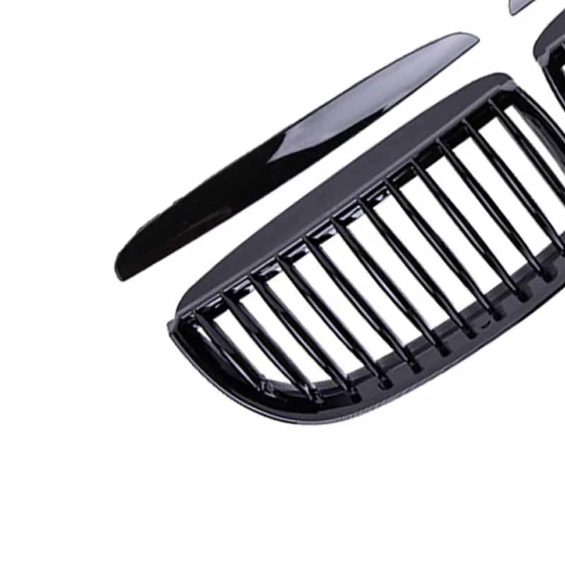 BMW E90 E91 3 Series Front Bumper Grilles Gloss Black 2005–08