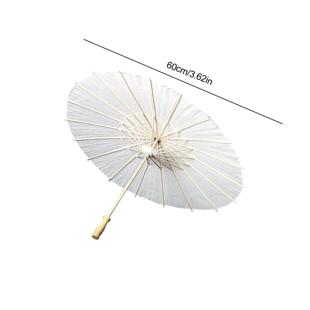 1-20PCS 60cm White Paper Parasol Umbrellas DIY Photo Cosplay Prop Bamboo Umbrella For Wedding Party Summer Beach Decor Zpaxo