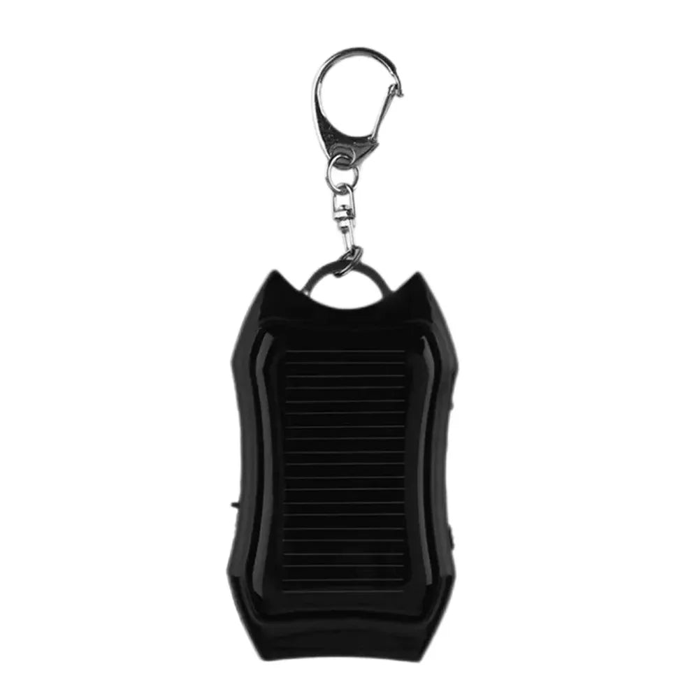 3 LED Light Solar Keychain Universal USB Output Mini Lights Emergency Zpaxo Black