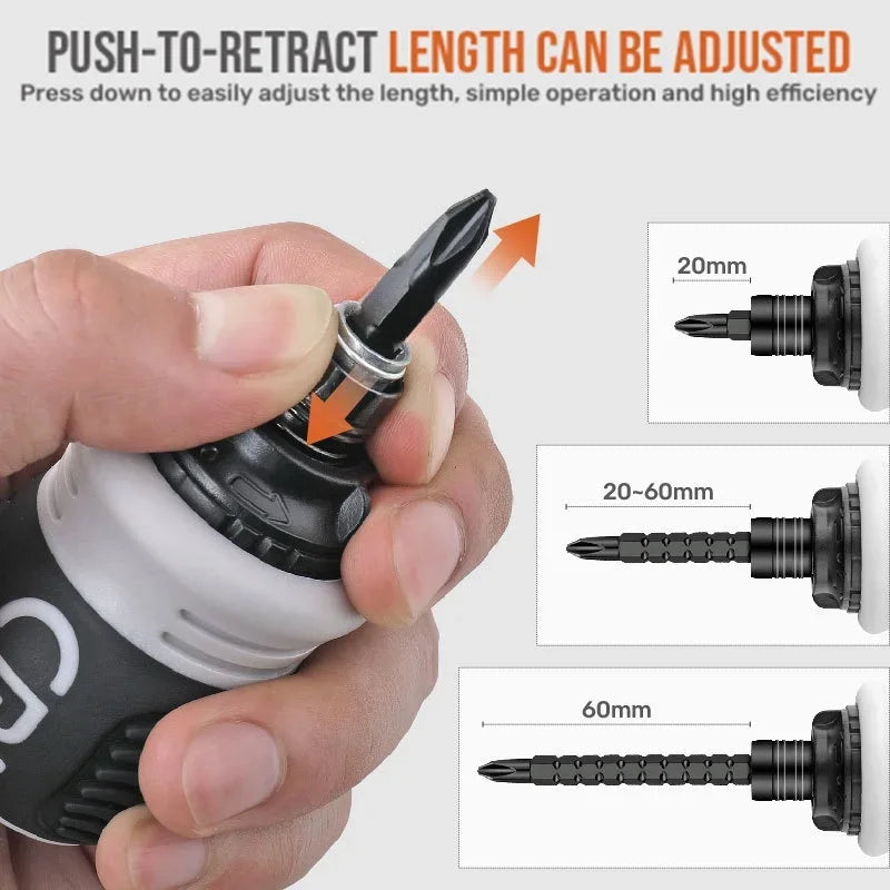 1 Ratchet Screwdriver Magnetic Dual-purpose Batch Head Telescopic