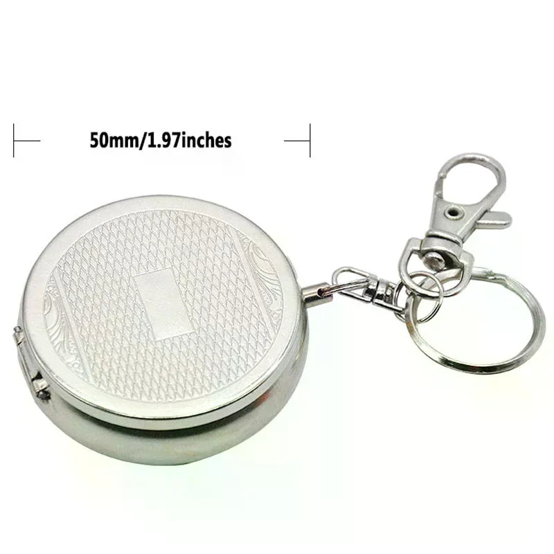 Stainless Steel Ashtray with Key Chain Portable Ashtray Car Cigarette Ashtray Zpaxo