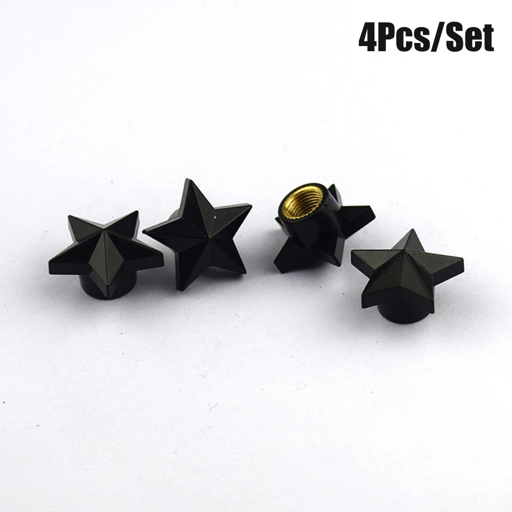 Pentagram Tire Valve Stem Caps 4-Pack – Universal Dust Covers