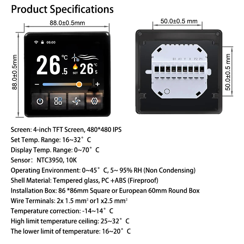 ZigBee VRF Central Air Conditioning Thermostat Digital Temperature Controller Tuya Smart Life Remote Control Home Automation Zpaxo
