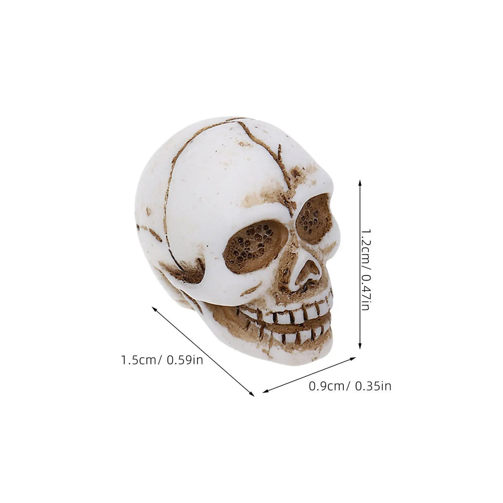Tiny Resin Skull Figurines Halloween Party Supplies Spooky