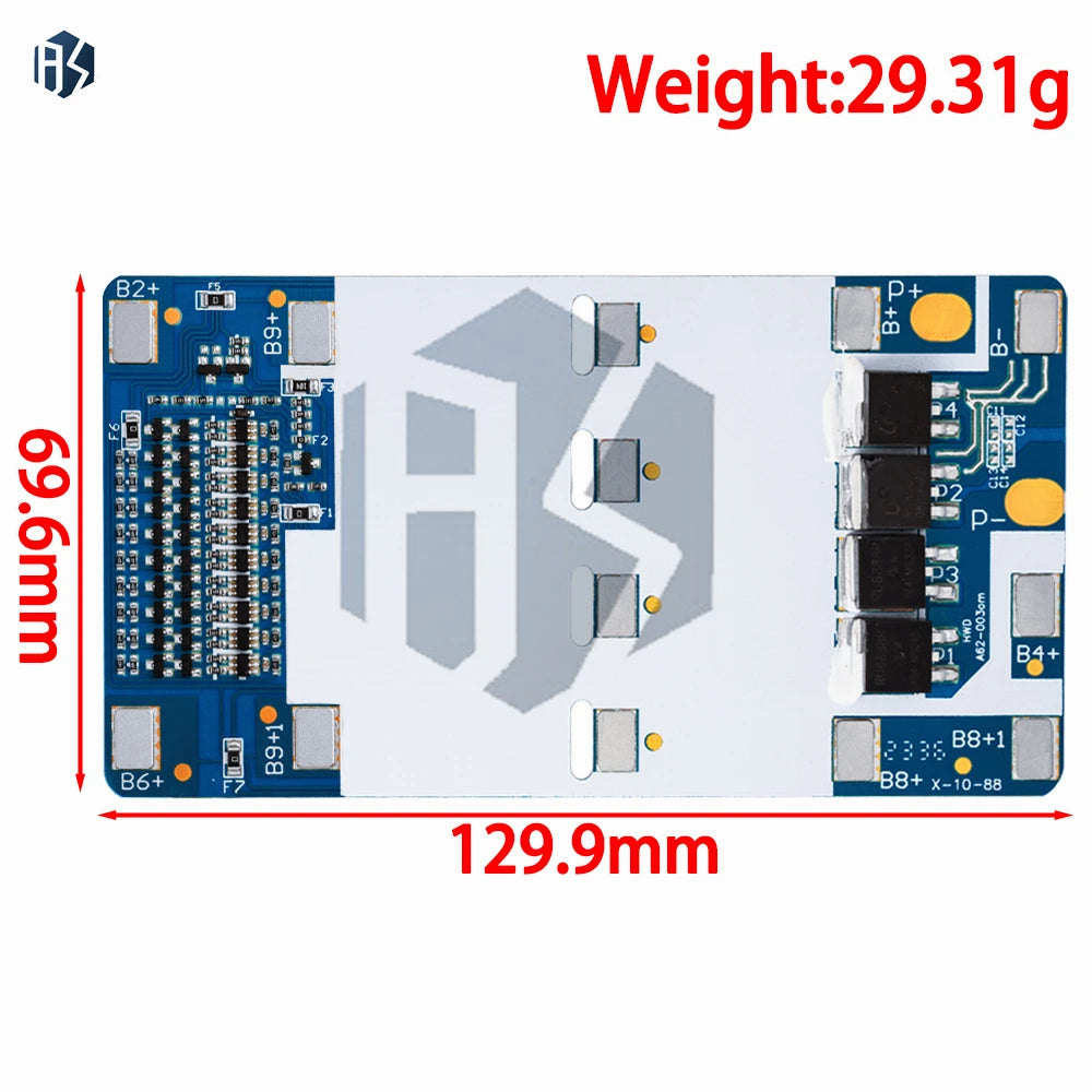 10s 10a Bms Twist Car Protection Plate 10 String 36V Polymer 18650 Zpaxo