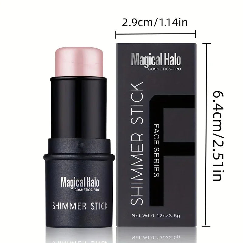 Magical Halo Shimmer Stick - Multi-Use Highlighter & Contour Makeup for Radiant Glow - Daily Wear 01# & 02# Zpaxo