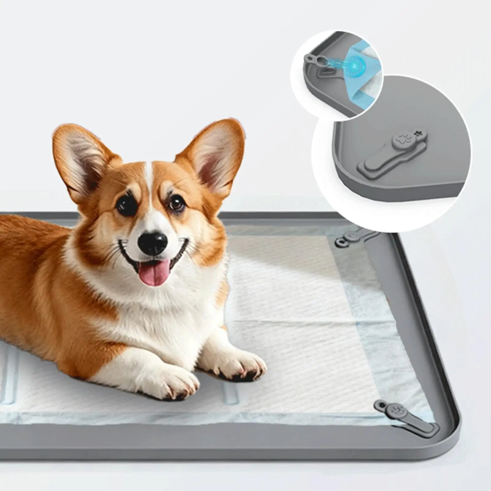 Silicone Dog Pee Pad Holder – Leak-Proof Puppy Potty Tray Puppy Potty Tray Zpaxo