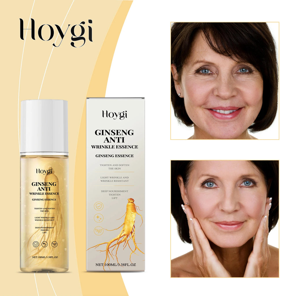 Hoygi 100ml Ginseng Power Firming Serum Reduce Fine Lines Wrinkles and Dark Circles Nourish and Tighten Face Eye Area Zpaxo