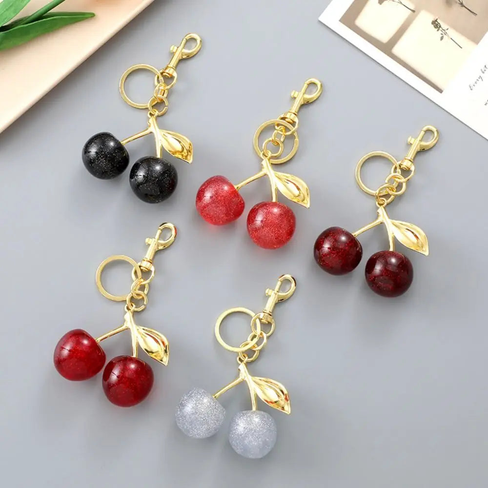 Bag Decoration Delicious Red Cherry Keychain Trinket Anti-Lost Cherry Charm Handbag Pendant Y2K Girl Heart Zpaxo