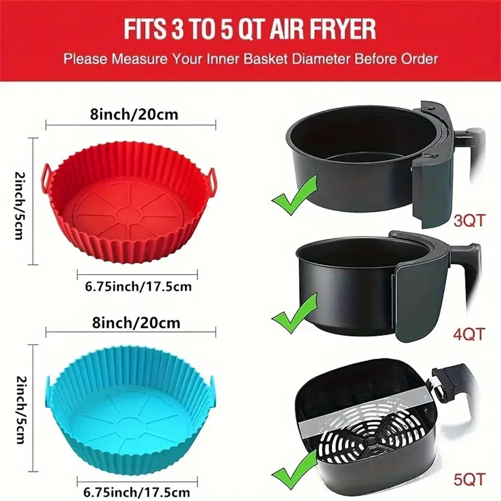 Silicone Air Fryer Liner Reusable Round Liners Tower BPA-Free Zpaxo