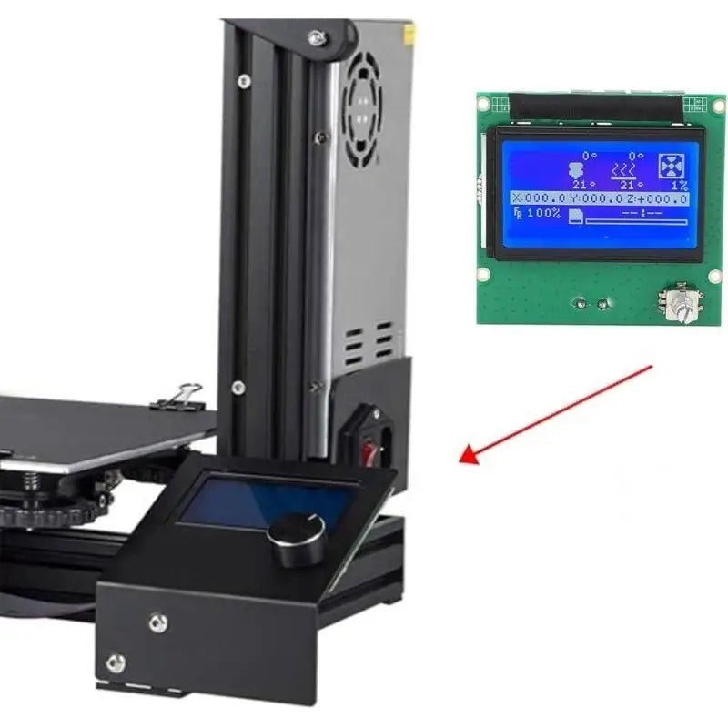 652F 3D Printer LCD Display Screen With Control Panel 12864 Resolution Blue Screen Zpaxo