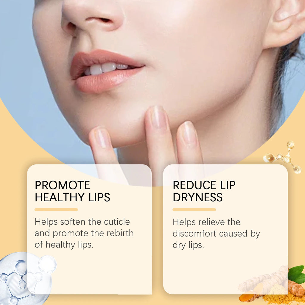 Turmeric Lemon Lip Scrub Dead Skin Removal Exfoliating Moisturizing Balm for Dry Chapped Lips Fade Lip Lines Nourishing Lip Care Zpaxo