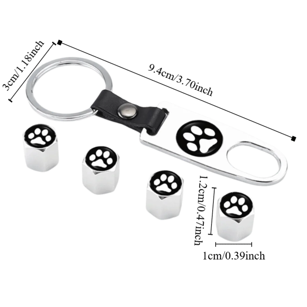 Cat's Paw Universal Fit Tire Valve Covers Cute Decorative Valve Covers Protects Stems Durable Valve Cap Car Zpaxo