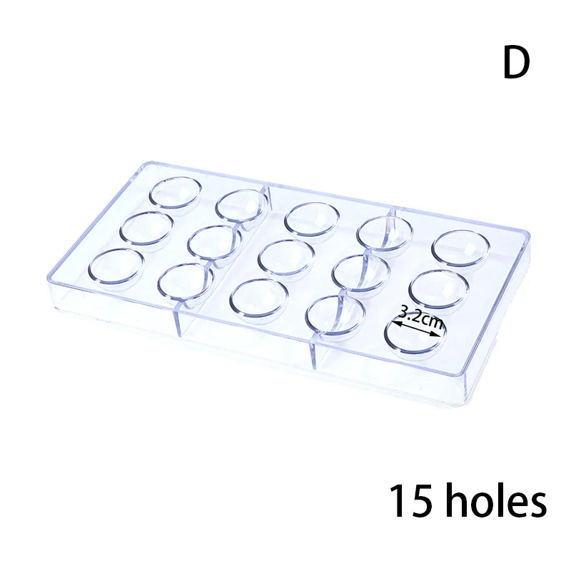 3D Chocolate Mold Polycarbonate Sphere Ball Thick Cake Molds Mould Zpaxo 15 holes