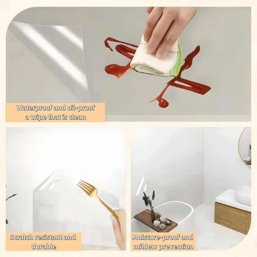 Transparent Oil-Proof Kitchen Wall Protector Film Sticker Kitchen Wall Sticker Zpaxo