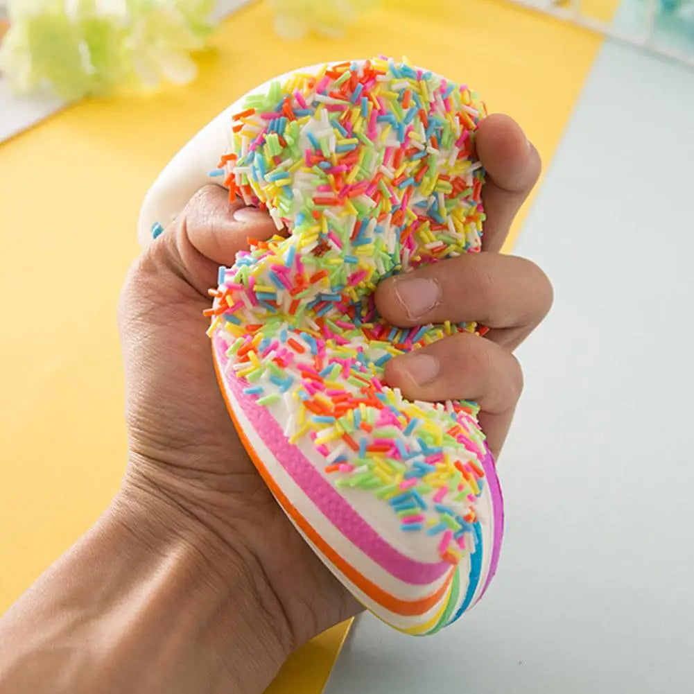 14cm 1/2pcs Rainbow Cake Slow Rising Simulated Food Squeeze Toy Stress Relief Decompression Toy Gift for Kids Adults Zpaxo