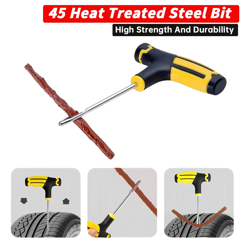 Tubeless Tire Puncture Repair Kit – Universal Car & Bike Tool Set