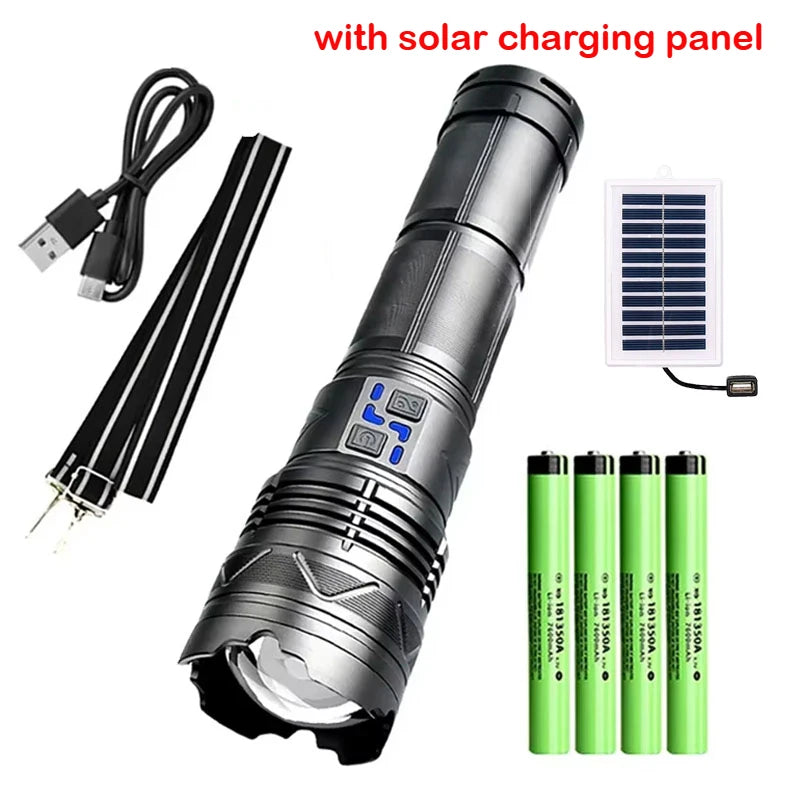 20000LM LED Flashlight – Zoomable Long-Range Camping Torch
