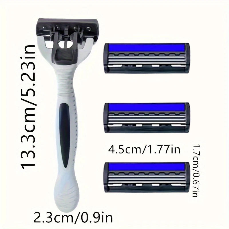 NEW Shaver Men Razor Shaving 3 Layer Stainless Blade Shaver Reusable Safety Razor Hair Removal Shaver Imported Blade Multi Tool Zpaxo