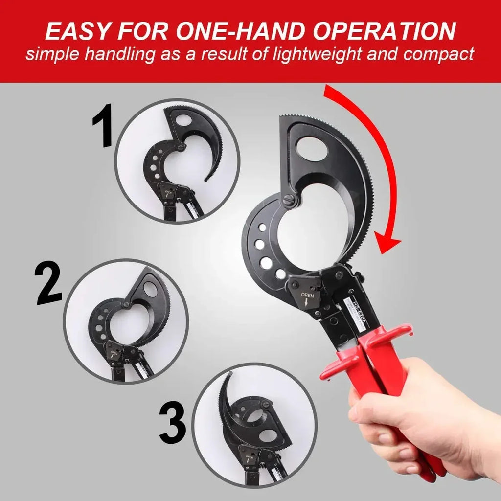Ratchet Cable Cutter Heavy Duty Wire Aluminum Copper Up 400mm