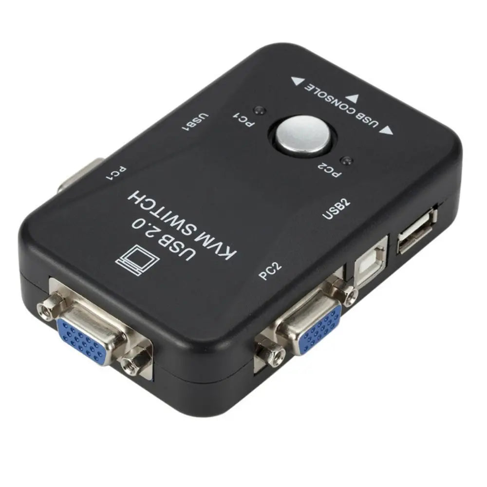 1 Out 2 Port VGA KVM Switch Switcher USB 0 Splitter Flexible Zpaxo black