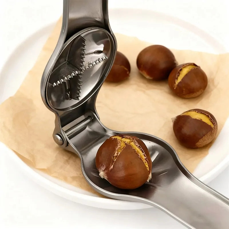 2-in-1 Stainless Steel Chestnut Opener & Bottle Opener Tool Nut Cracker Tool Zpaxo
