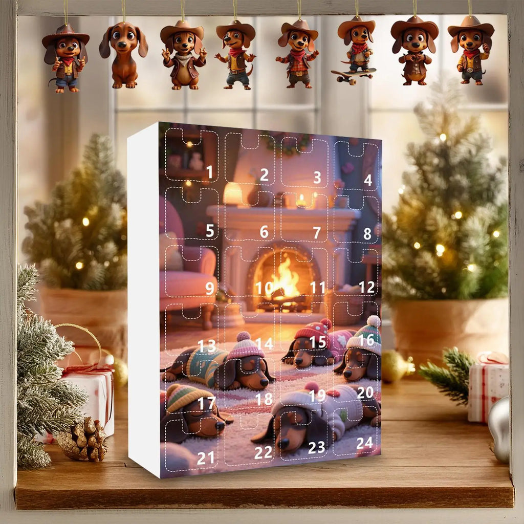 Dachshund Advent Calendar 2025 Christmas Countdown 24 Days 2D Acrylic