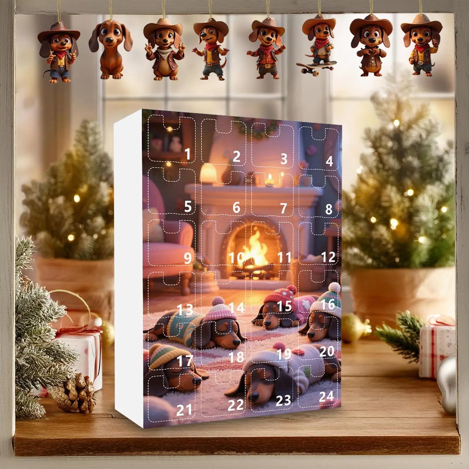 Dachshund Advent Calendar 2025 Christmas Countdown 24 Days 2D Acrylic