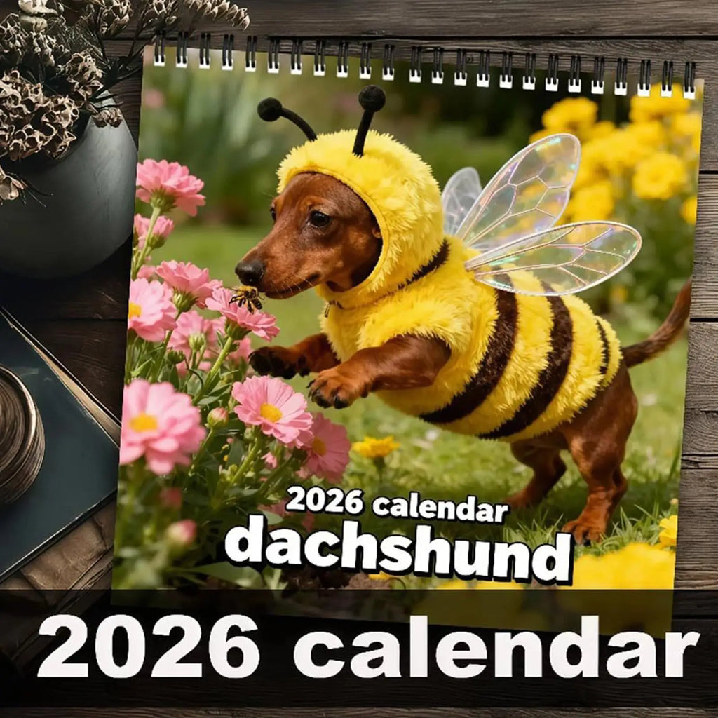 Dachshund Dog Wall Calendar 2026 Weekly Monthly Planner Appointment